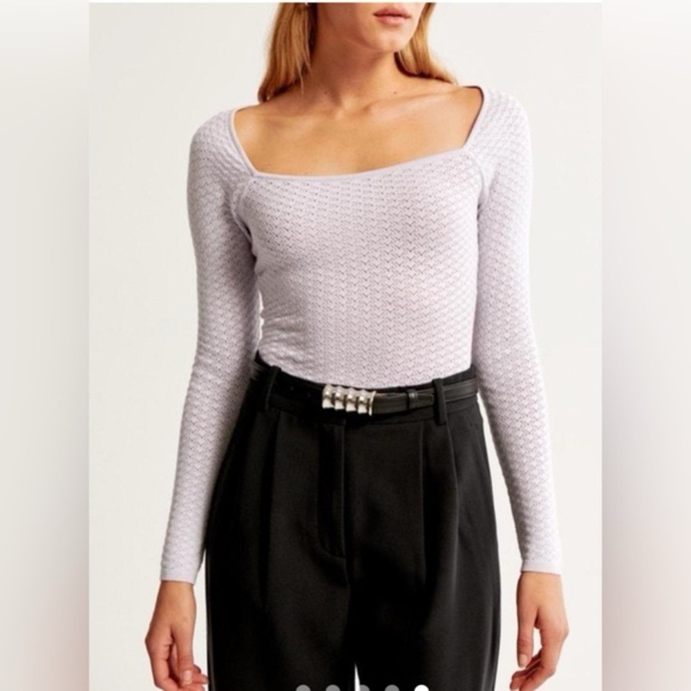 ABERCROMBIE & FITCH POINTELLE SQUARE NECK BODYSUIT
